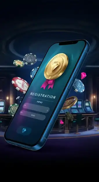B7 Casino registratieformulier op mobiel scherm met velden voor e-mail en wachtwoord, klaar om een account aan te maken en te beginnen met spelen.